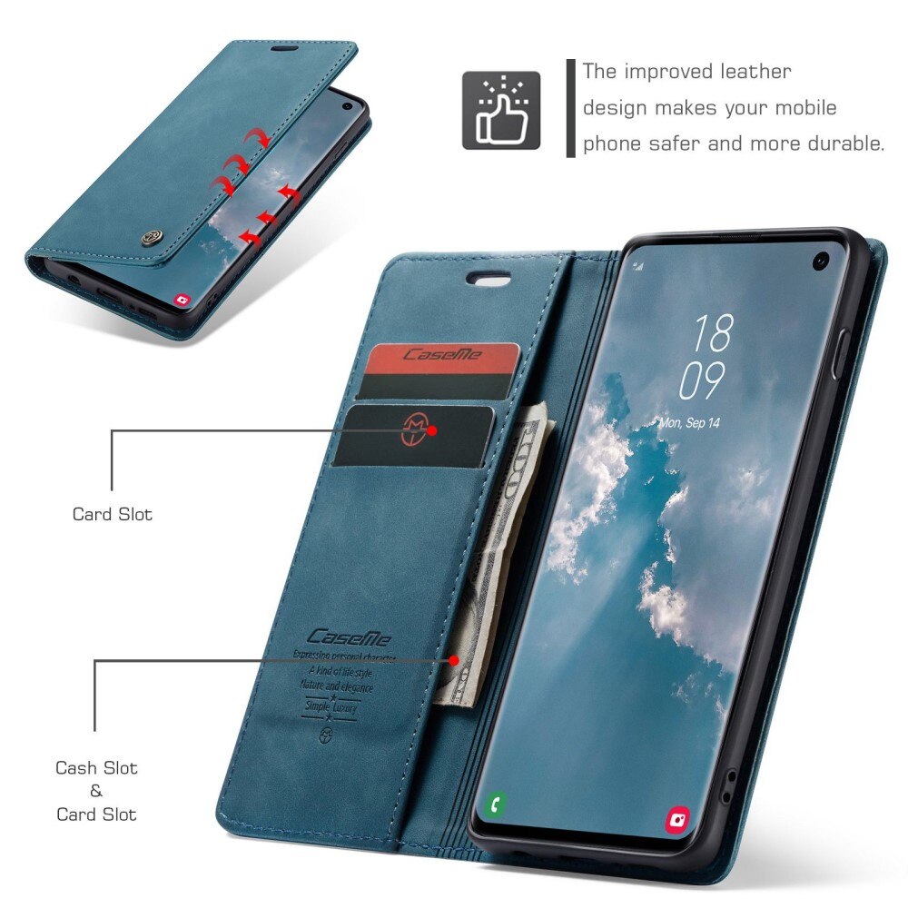 Custodie a portafoglio sottili Samsung Galaxy S10 blu