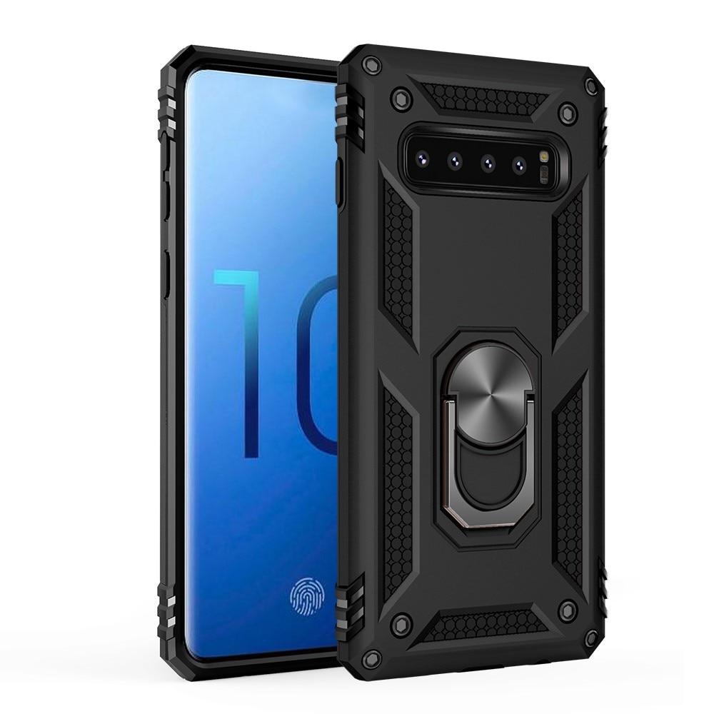 Cover ibride con anello Samsung Galaxy S10 nero