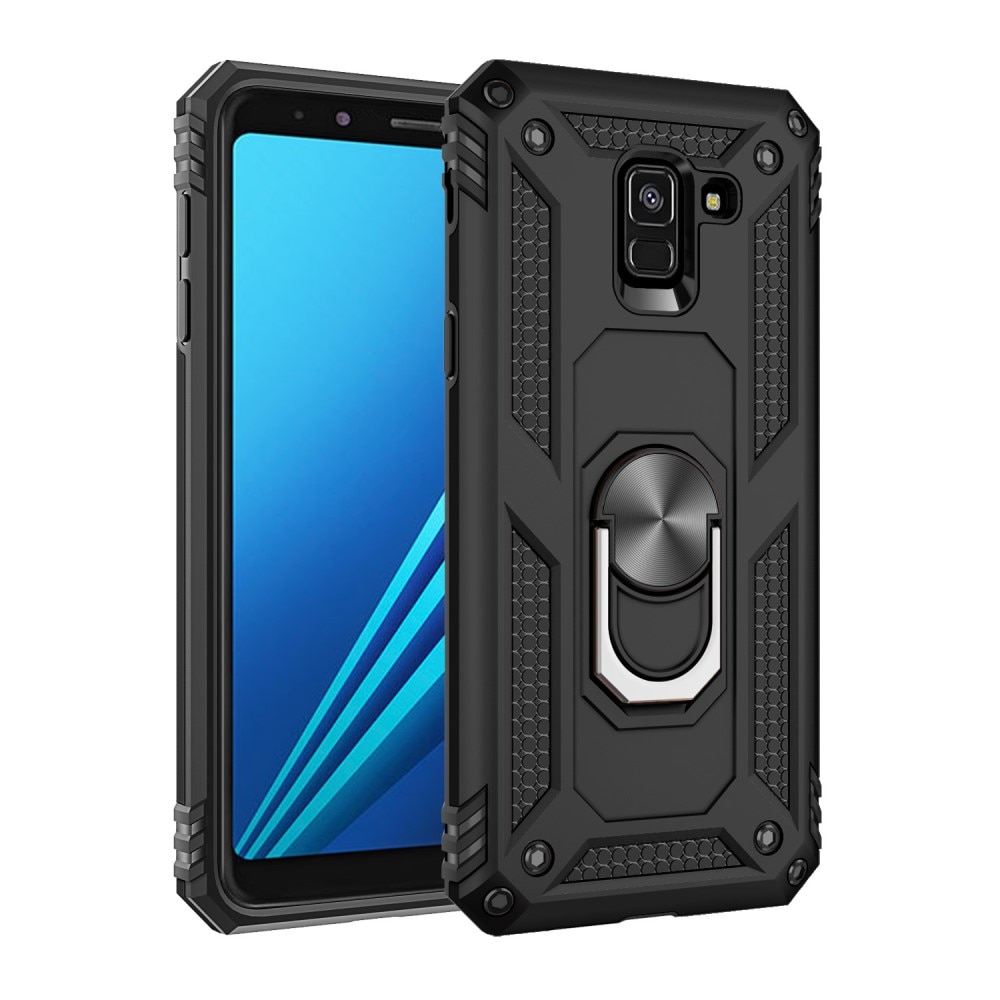 Cover ibride con anello Samsung Galaxy A8 2018 nero