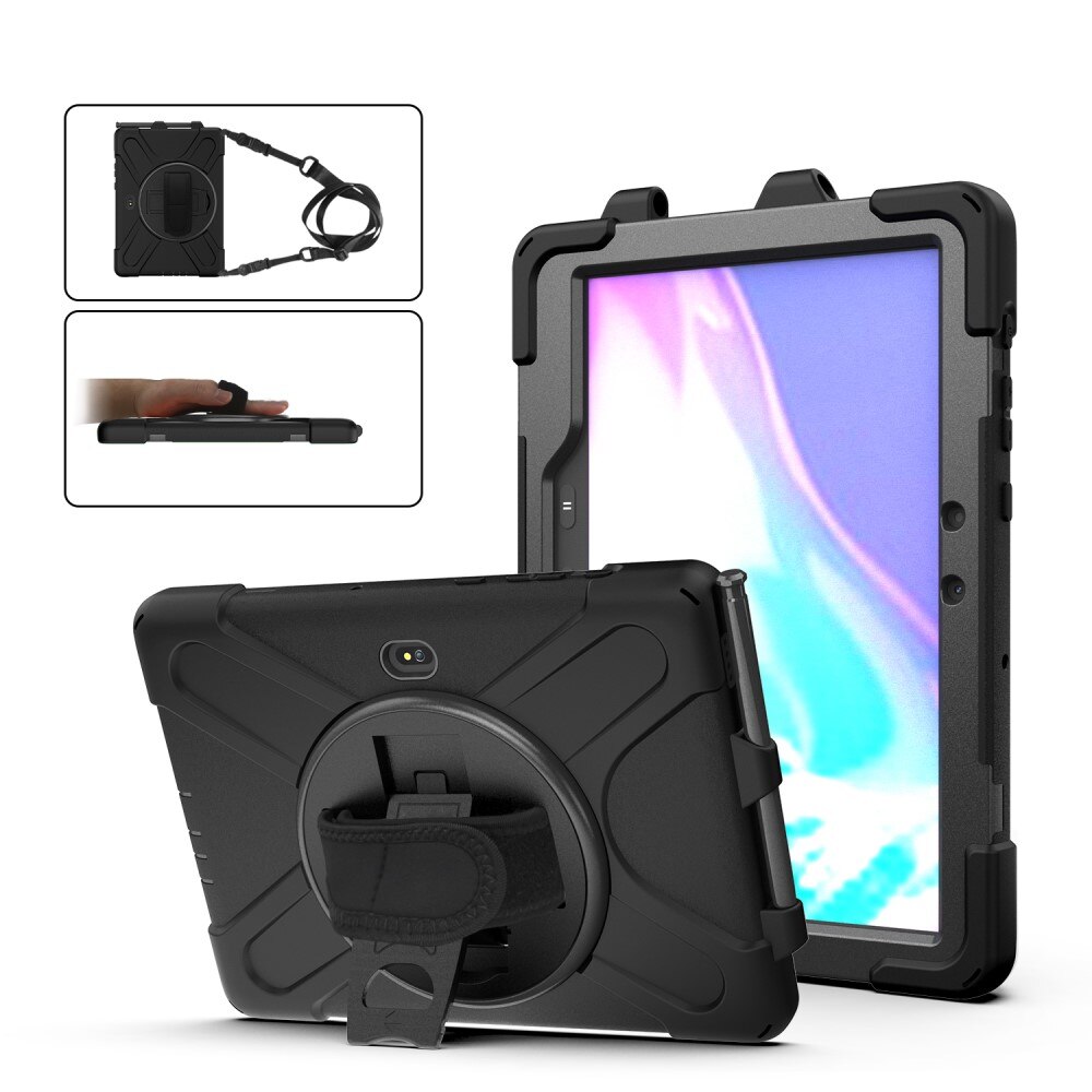 Custodia ibrida antiurto con tracolla Samsung Galaxy Tab Active4 Pro nero