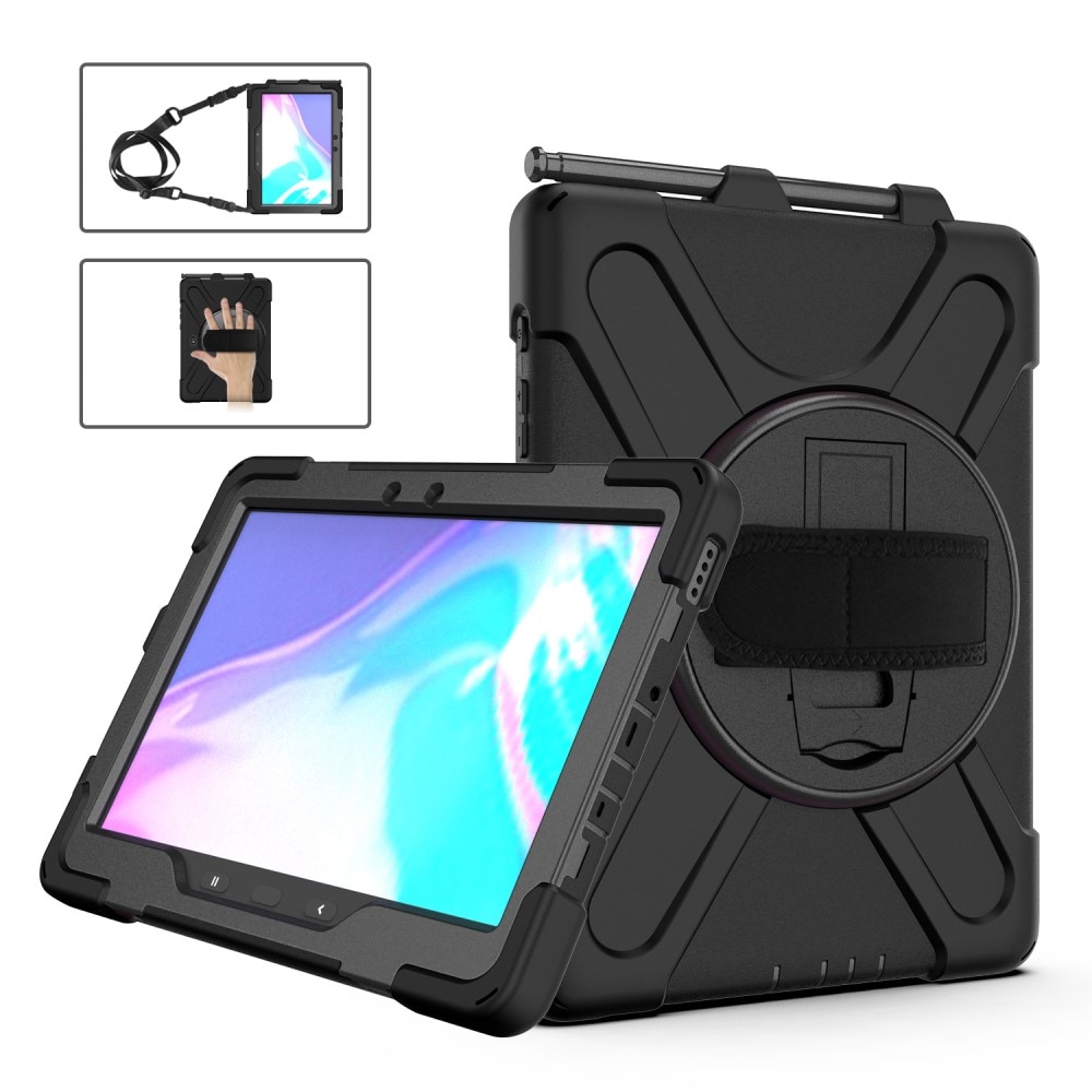 Custodia ibrida antiurto con tracolla Samsung Galaxy Tab Active4 Pro nero