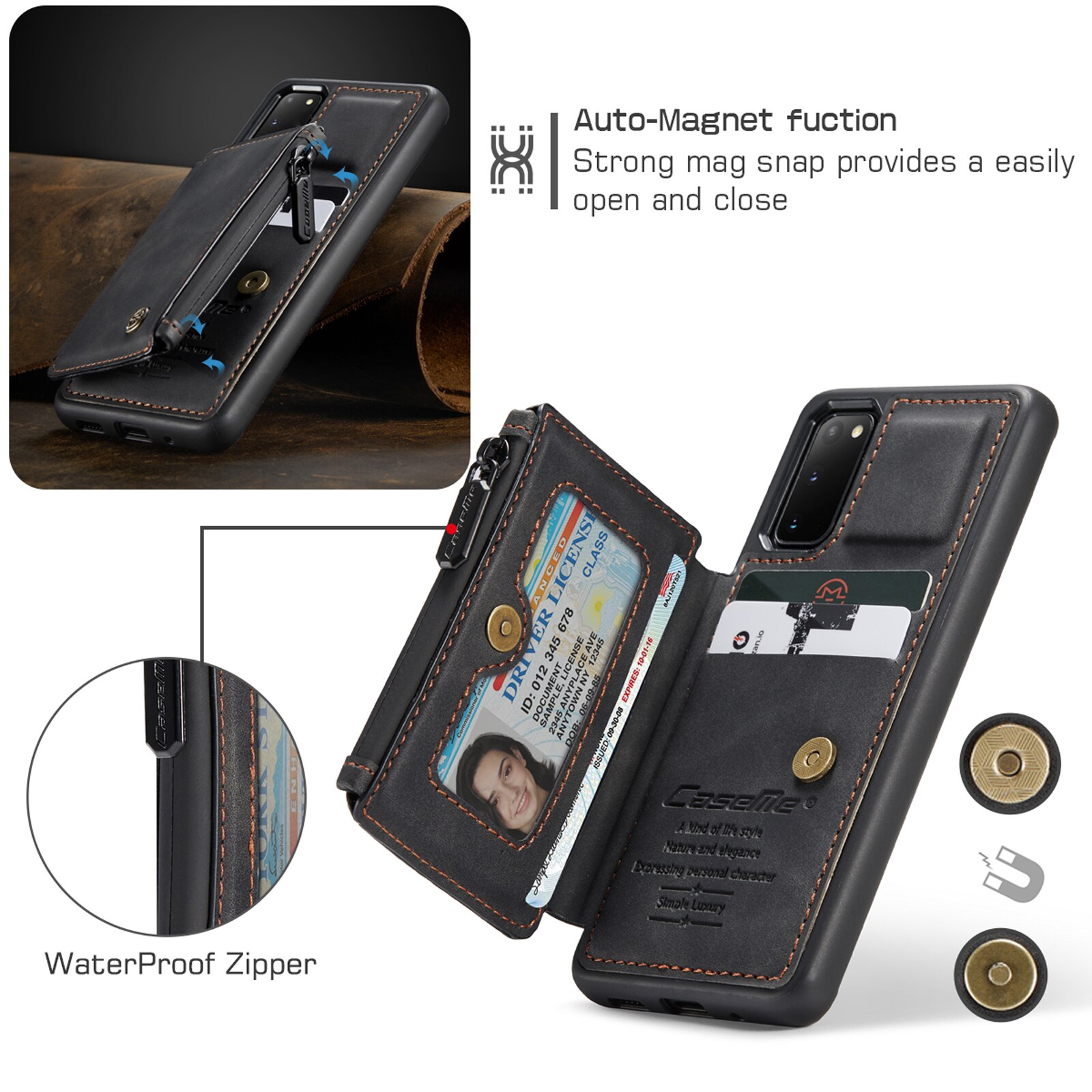 Cover Multi-Slot Samsung Galaxy S20 Nero