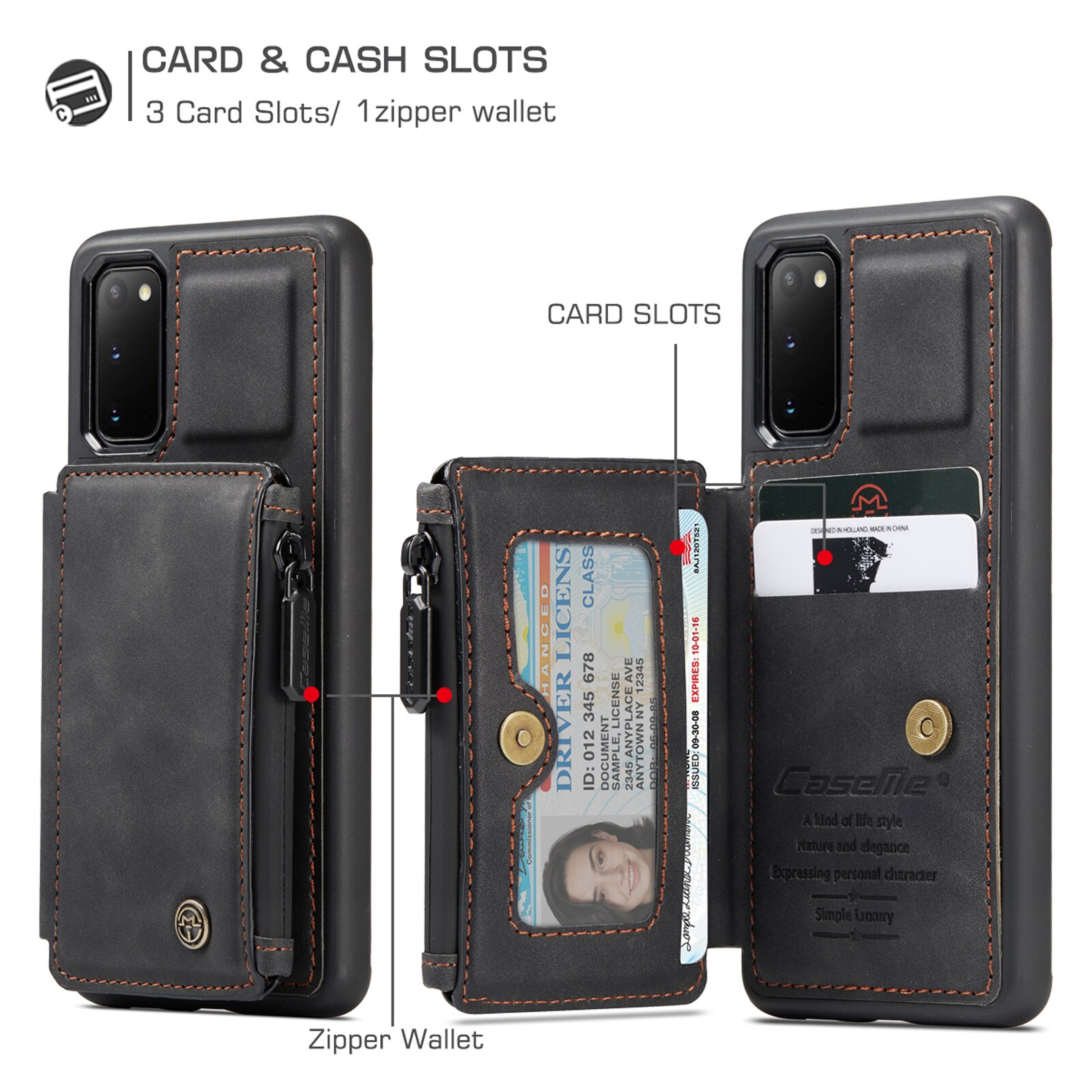 Cover Multi-Slot Samsung Galaxy S20 Nero