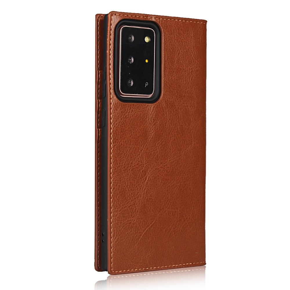 Cover Portafoglio in vera pelle Samsung Galaxy Note 20 Ultra marrone