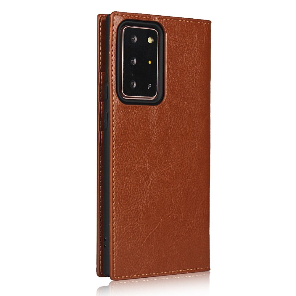 Cover Portafoglio in vera pelle Samsung Galaxy Note 20 Ultra marrone