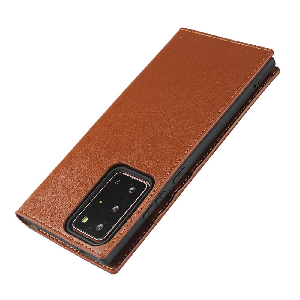 Cover Portafoglio in vera pelle Samsung Galaxy Note 20 Ultra marrone