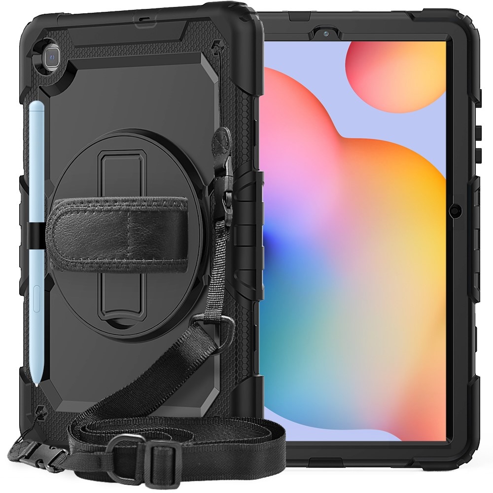 Full Protection Custodia ibrida antiurto con tracolla Samsung Galaxy Tab S6 Lite 10.4 nero