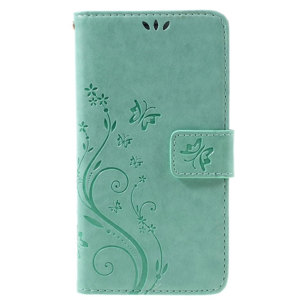 Custodia in pelle a farfalle per Samsung Galaxy J5 2016, Verde