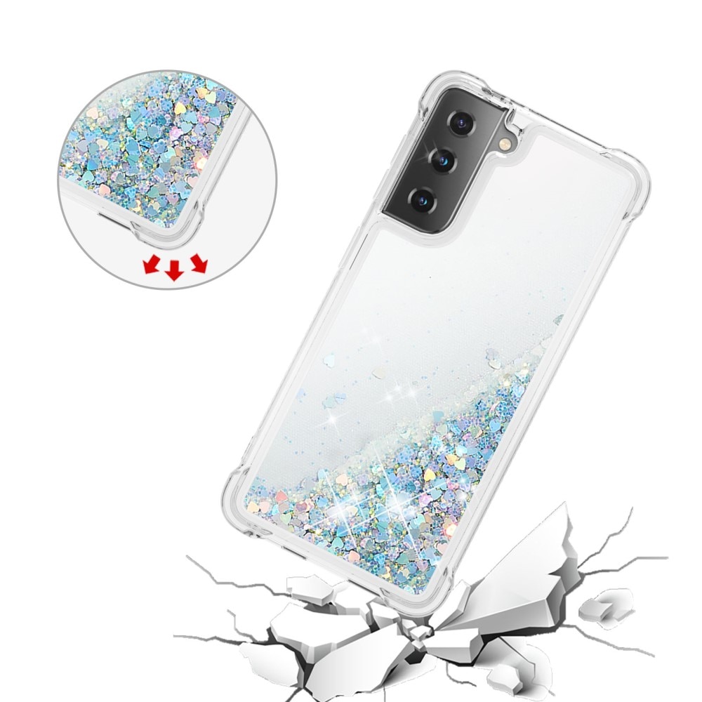 Cover Glitter Powder TPU Samsung Galaxy S21 D'argento