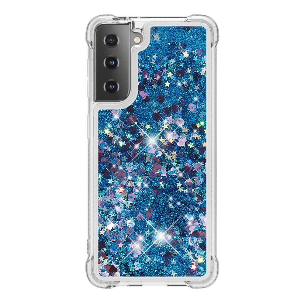 Cover Glitter Powder TPU Samsung Galaxy S21 Blu