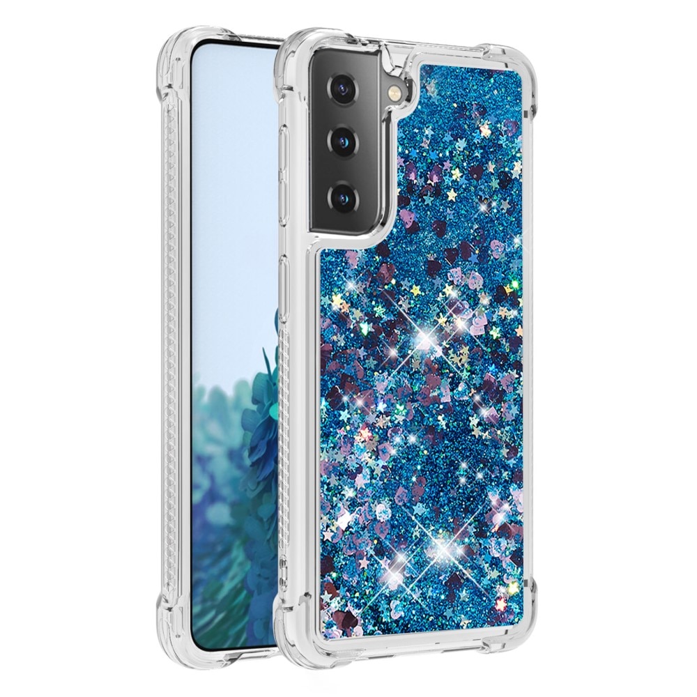 Cover Glitter Powder TPU Samsung Galaxy S21 Blu