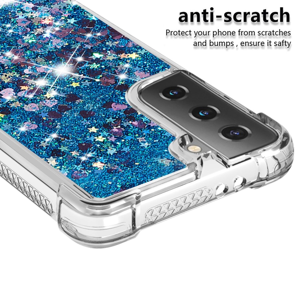 Cover Glitter Powder TPU Samsung Galaxy S21 Blu