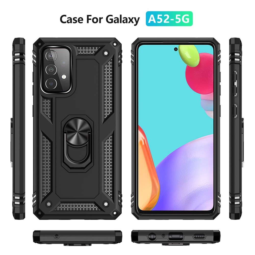 Cover ibride con anello Samsung Galaxy A52/A52s nero