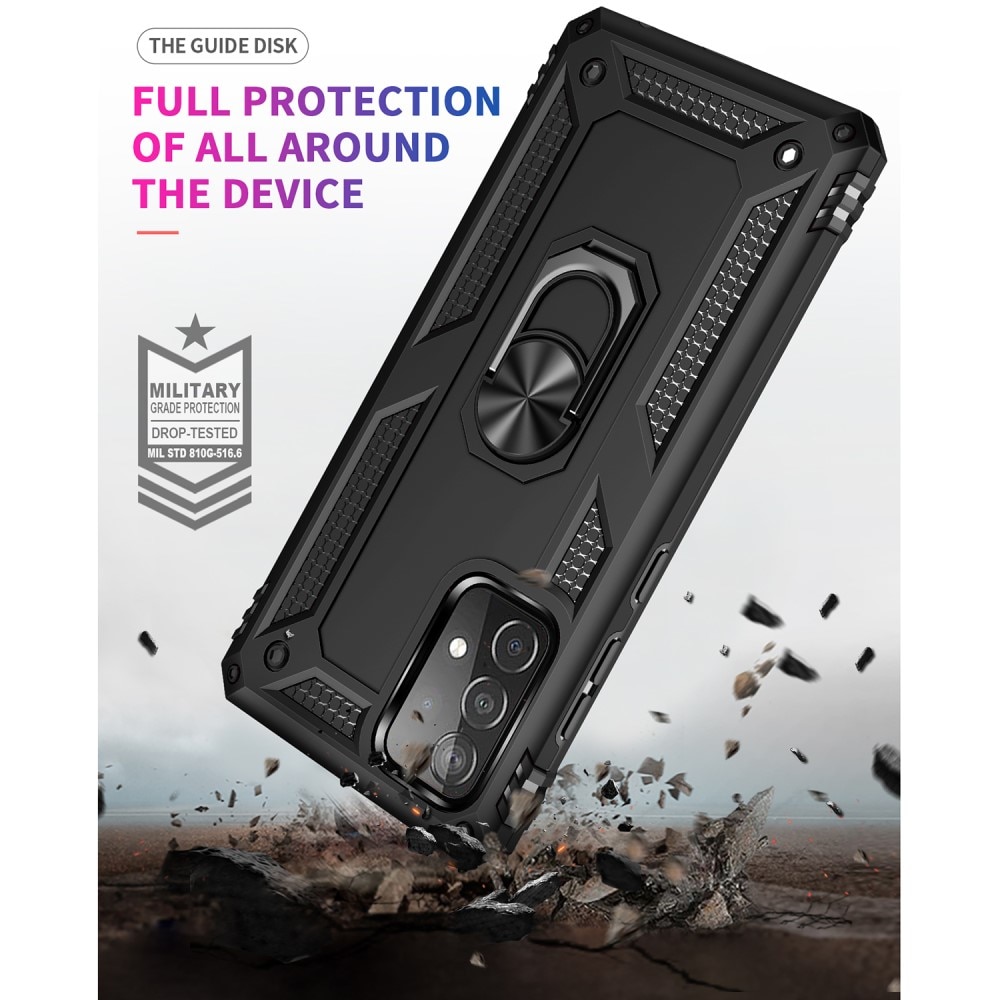 Cover ibride con anello Samsung Galaxy A52/A52s nero