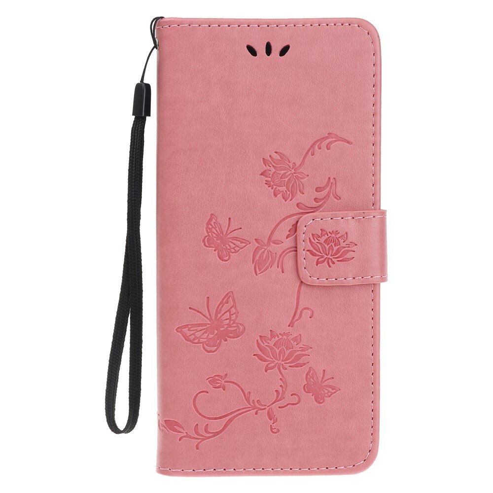 Custodia in pelle a farfalle per Samsung Galaxy A22 5G, Rosa