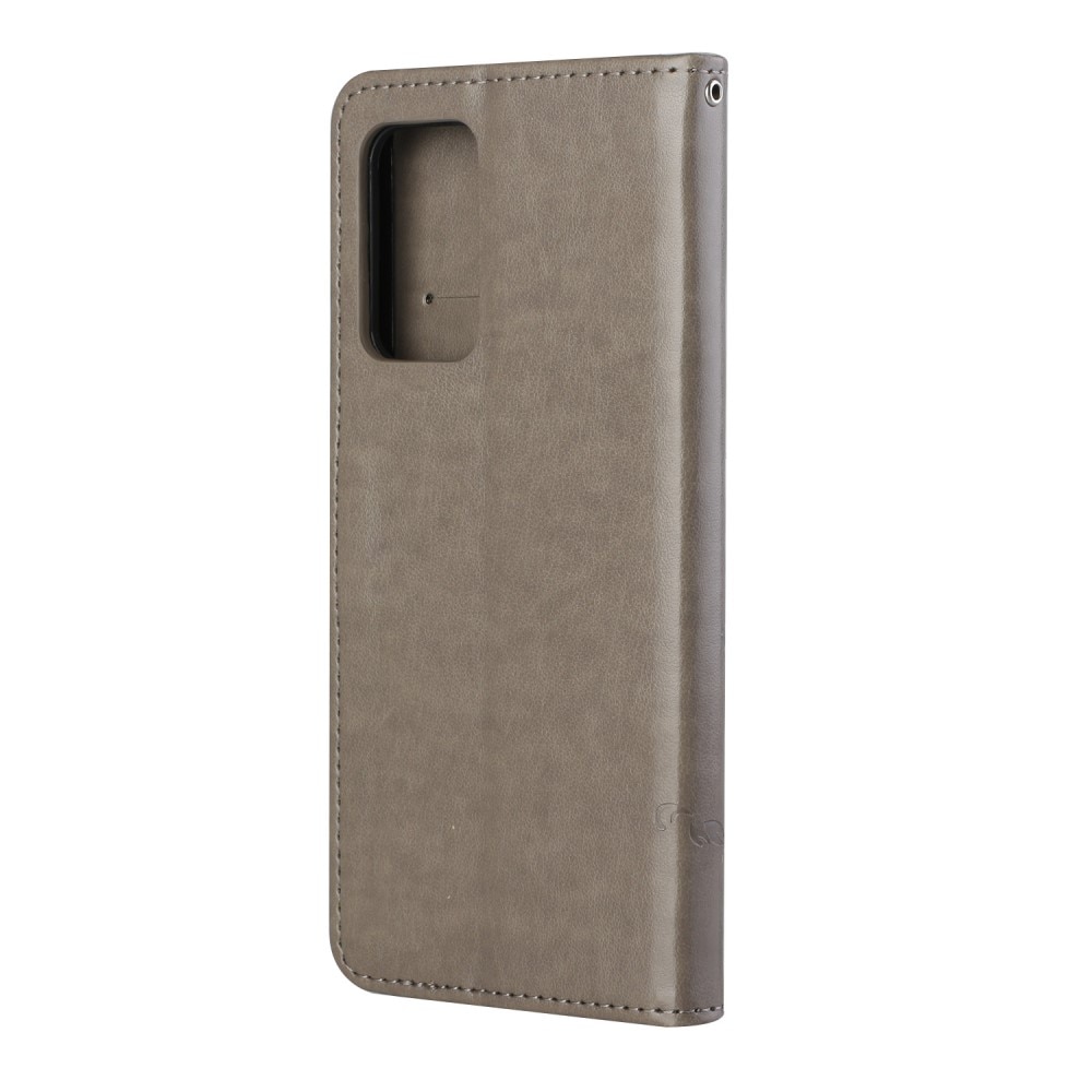 Custodia in pelle a farfalle per Samsung Galaxy A82 5G, Grigio