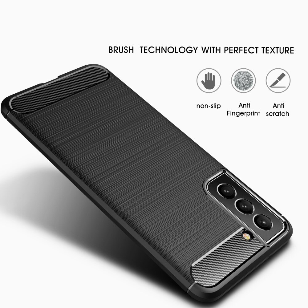 Cover TPU Brushed Samsung Galaxy S21 FE Nero