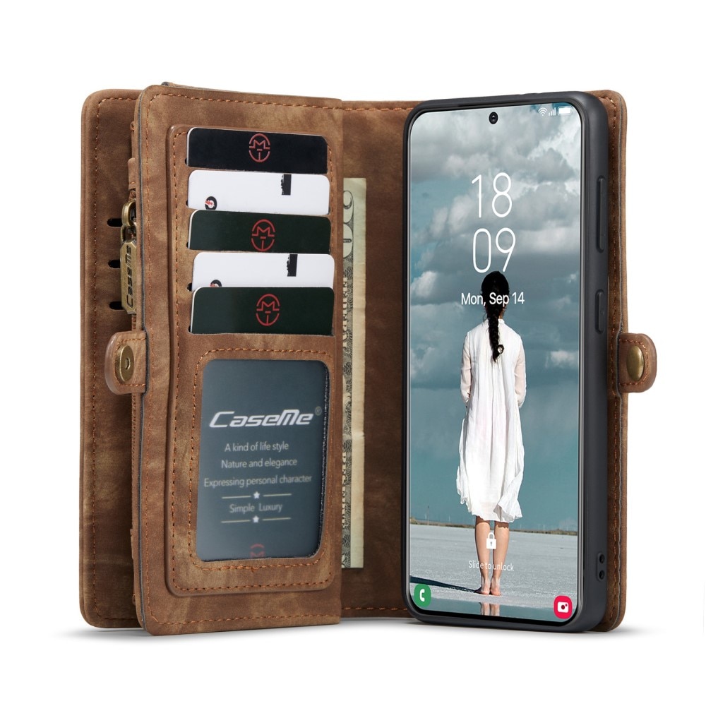 Cover portafoglio Multi-Slot Samsung Galaxy S21 FE Marrone
