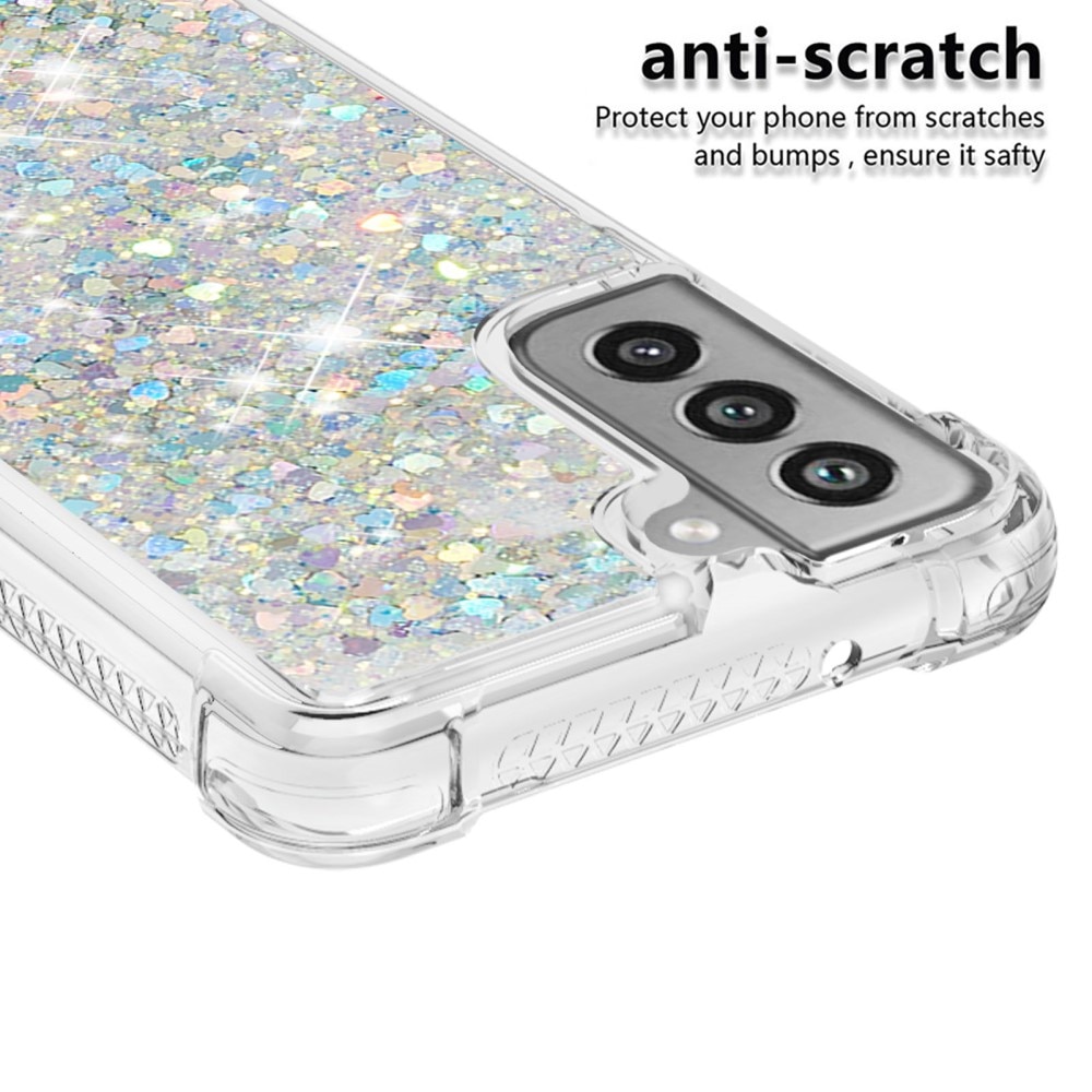 Cover Glitter Powder TPU Samsung Galaxy S21 FE D'argento