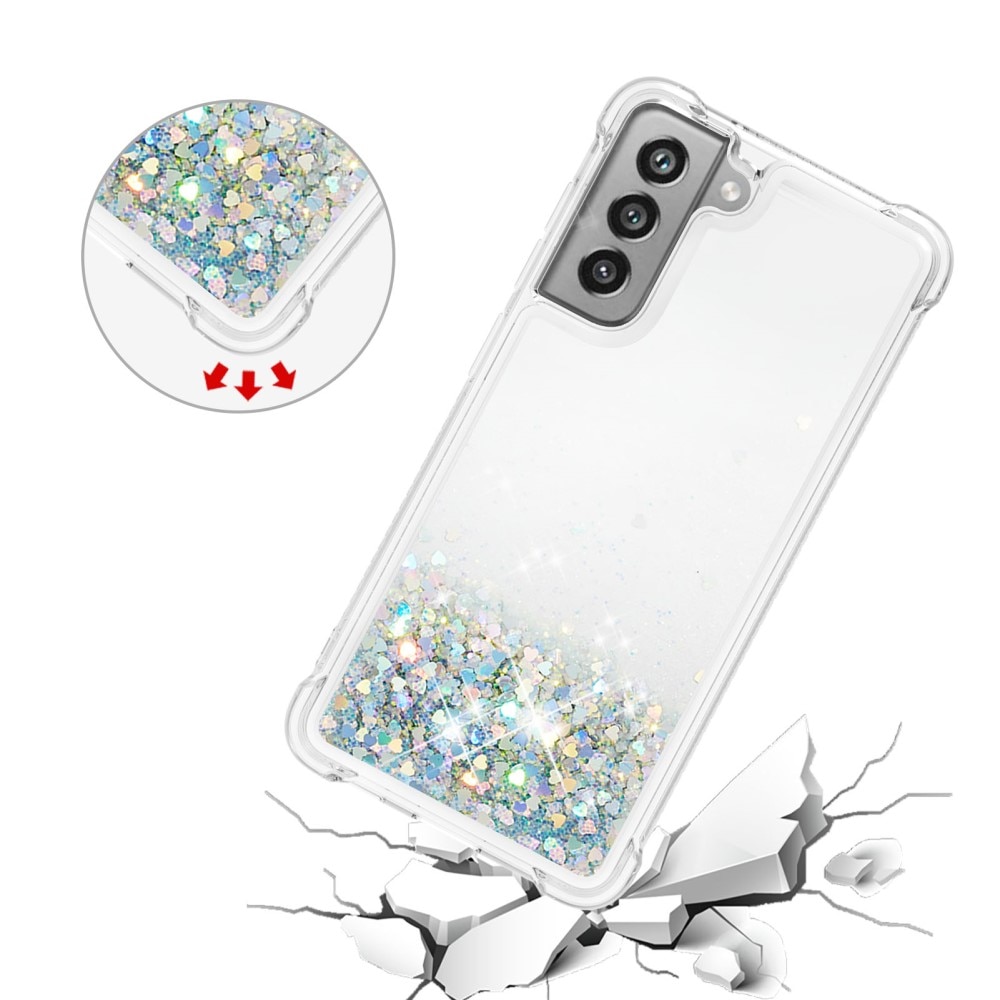 Cover Glitter Powder TPU Samsung Galaxy S21 FE D'argento