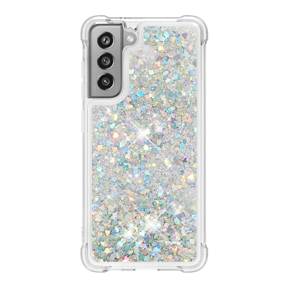 Cover Glitter Powder TPU Samsung Galaxy S21 FE D'argento
