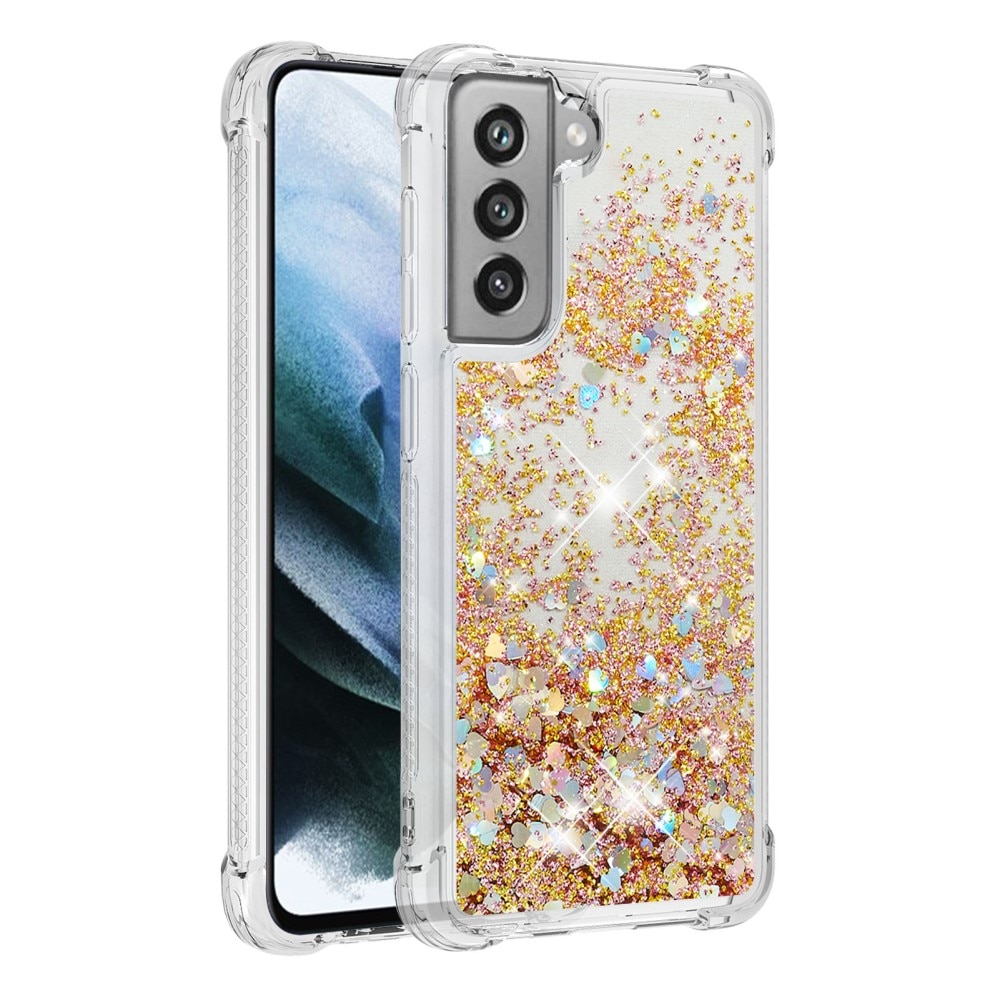 Cover Glitter Powder TPU Samsung Galaxy S21 FE Oro