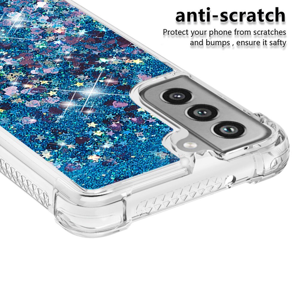 Cover Glitter Powder TPU Samsung Galaxy S21 FE Blu