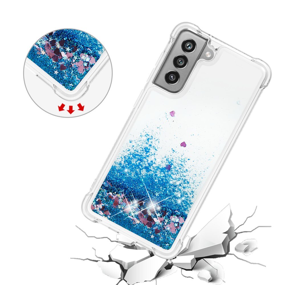 Cover Glitter Powder TPU Samsung Galaxy S21 FE Blu