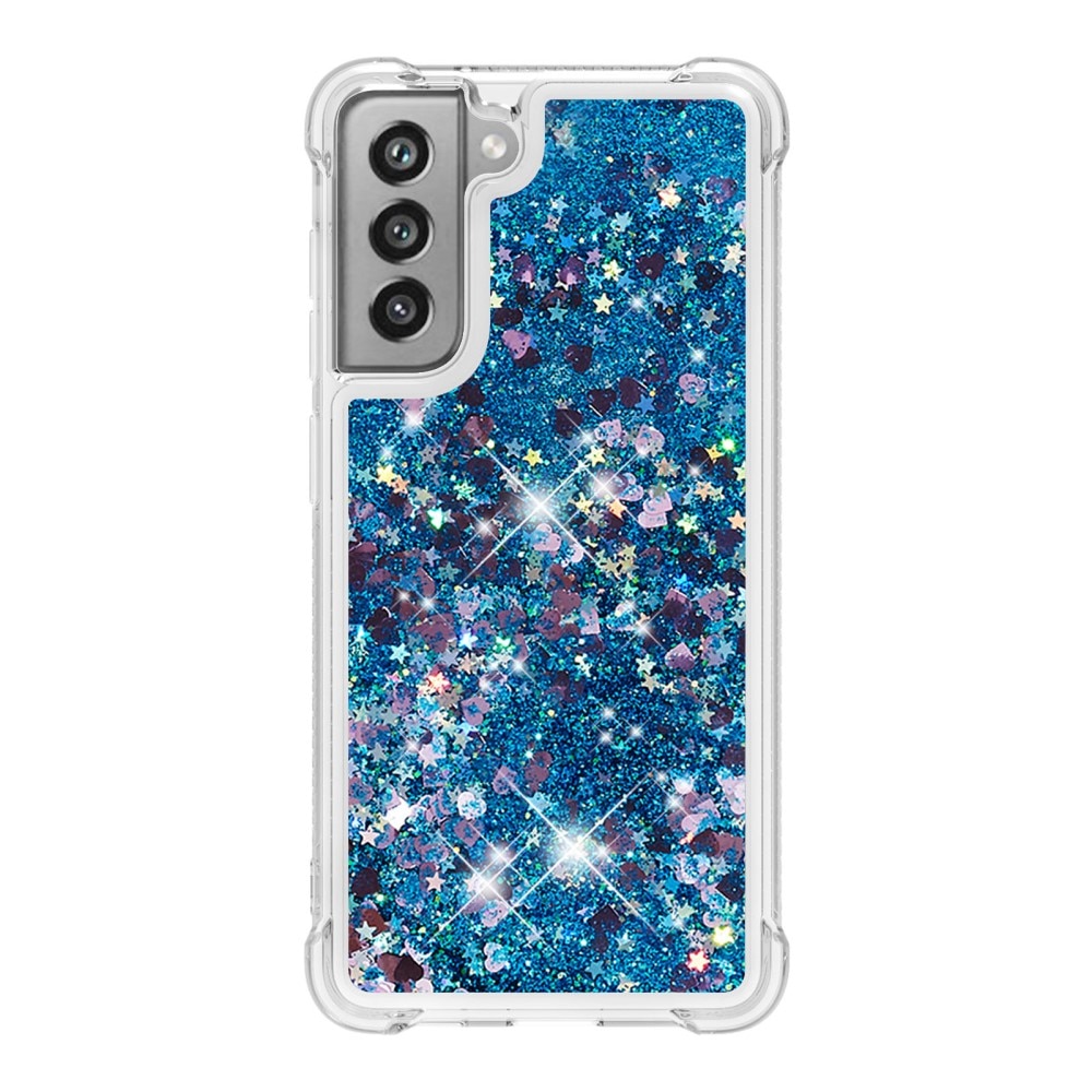 Cover Glitter Powder TPU Samsung Galaxy S21 FE Blu