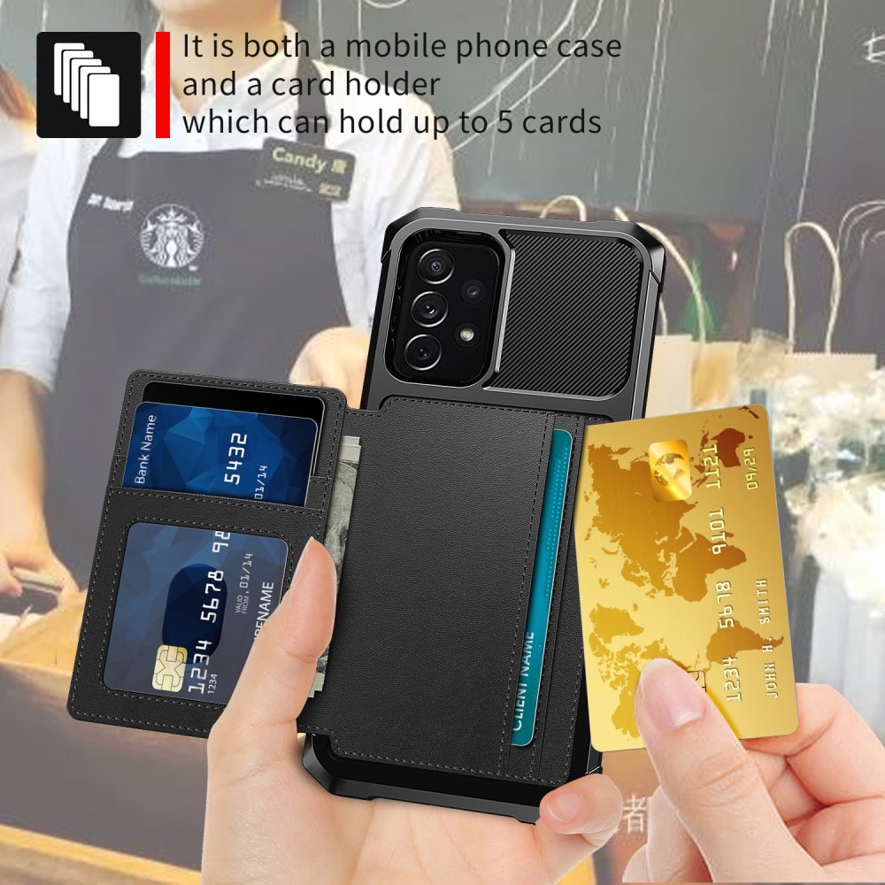 Cover con portacarte Tough Multi-slot Samsung Galaxy A52/A52s Nero