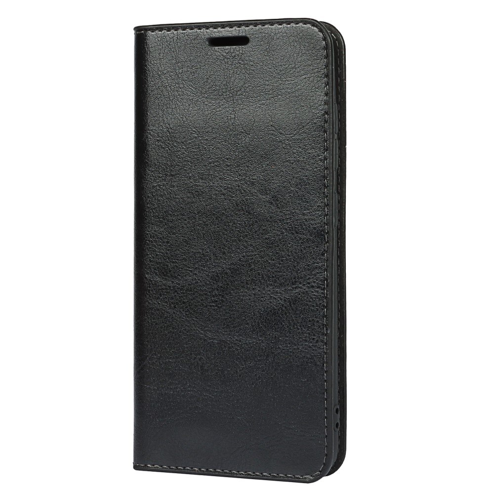 Cover Portafoglio in vera pelle Samsung Galaxy S21 FE nero