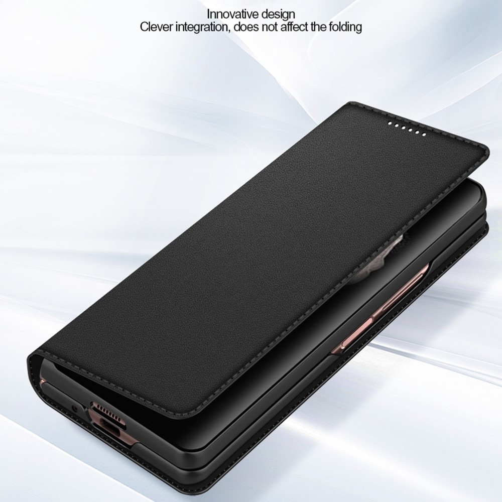 Custodia a portafoglio in vera pelle Samsung Galaxy Z Fold 3, Marrone