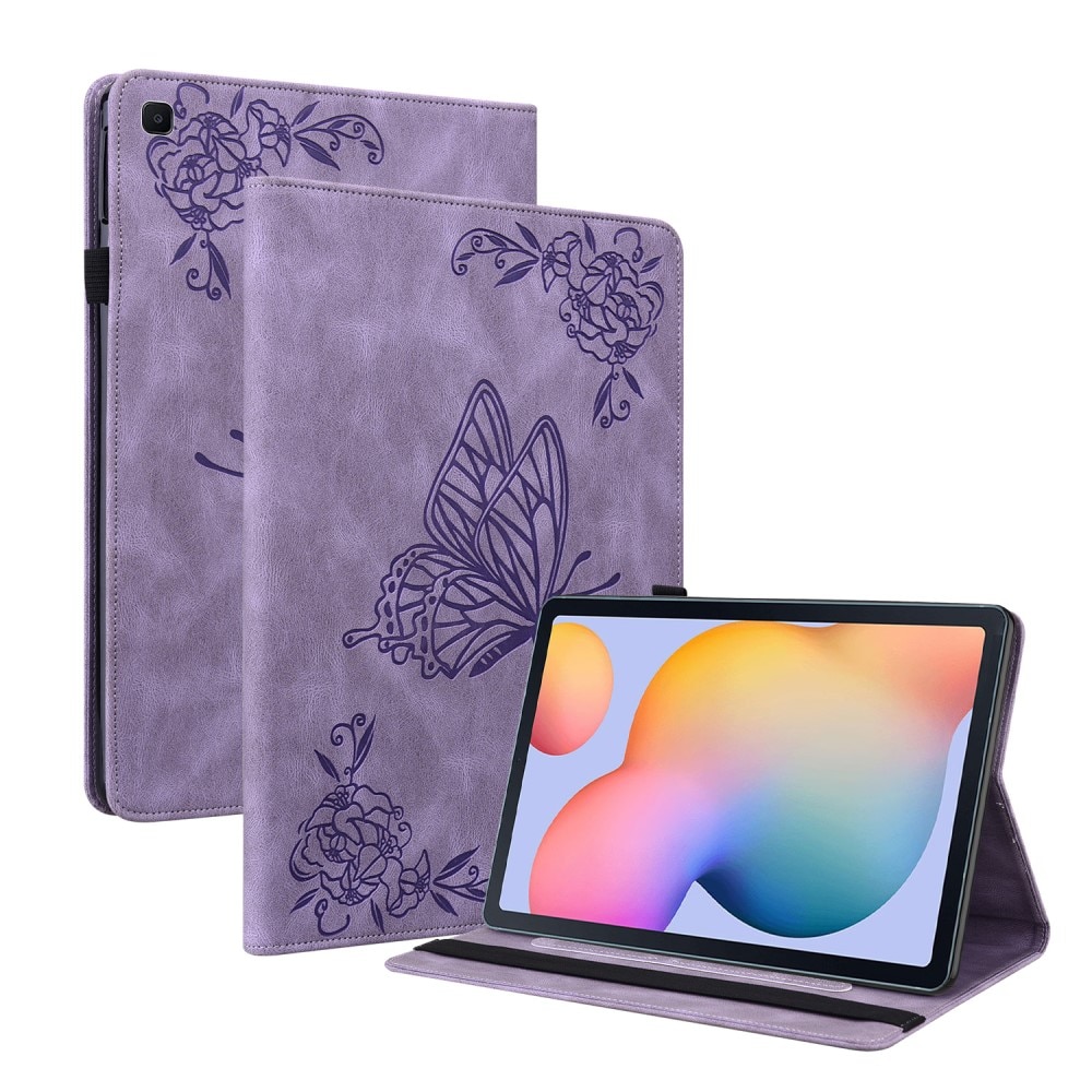 Custodia in pelle con farfalla Samsung Galaxy Tab S6 Lite 10.4 viola