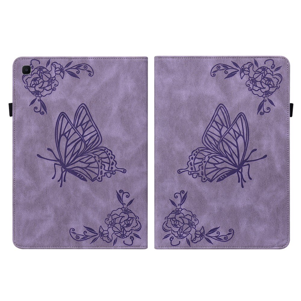 Custodia in pelle con farfalla Samsung Galaxy Tab S6 Lite 10.4 viola