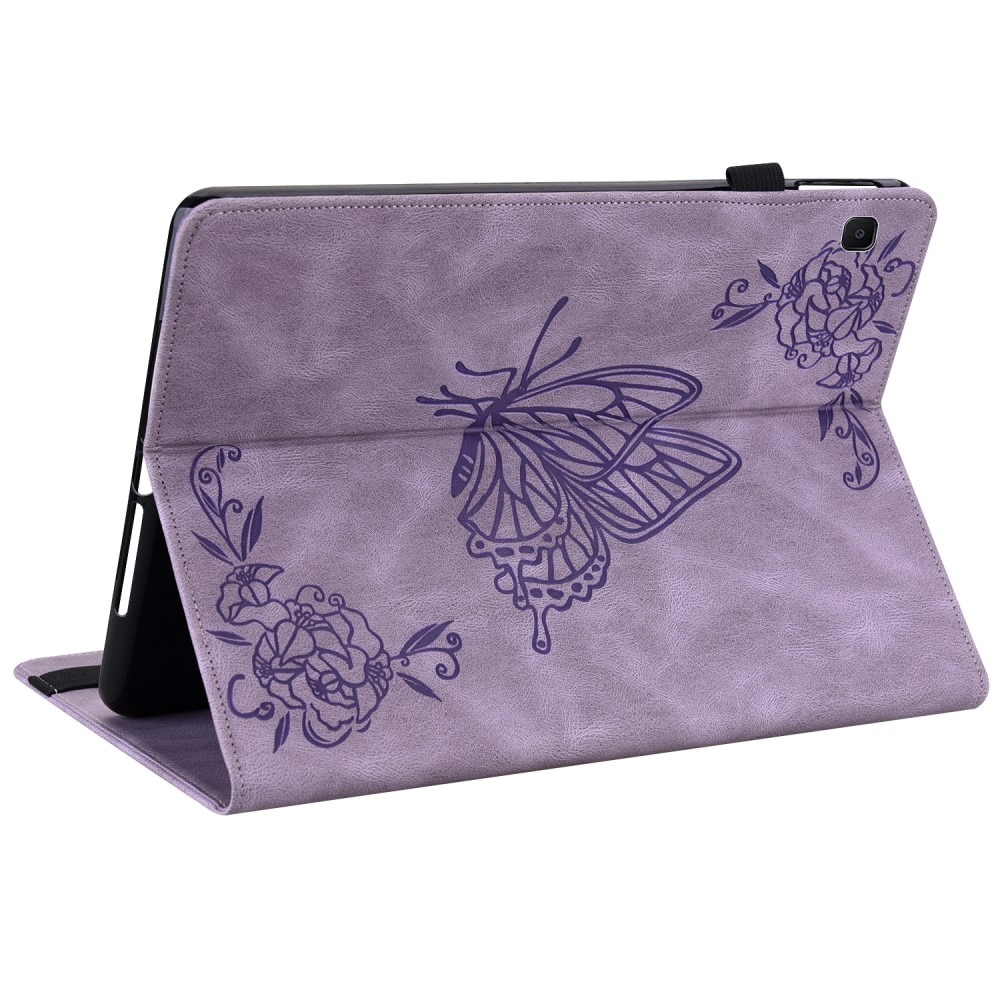 Custodia in pelle con farfalla Samsung Galaxy Tab S6 Lite 10.4 viola