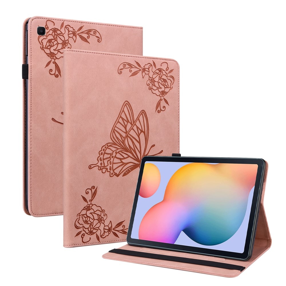 Custodia in pelle con farfalla Samsung Galaxy Tab S6 Lite 10.4 rosa