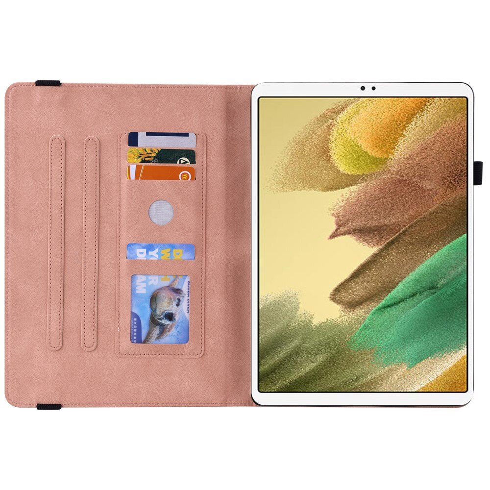 Custodia in pelle con farfalla Samsung Galaxy Tab A7 Lite rosa