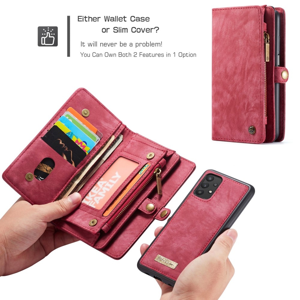 Cover portafoglio Multi-Slot Samsung Galaxy A32 5G Rosso