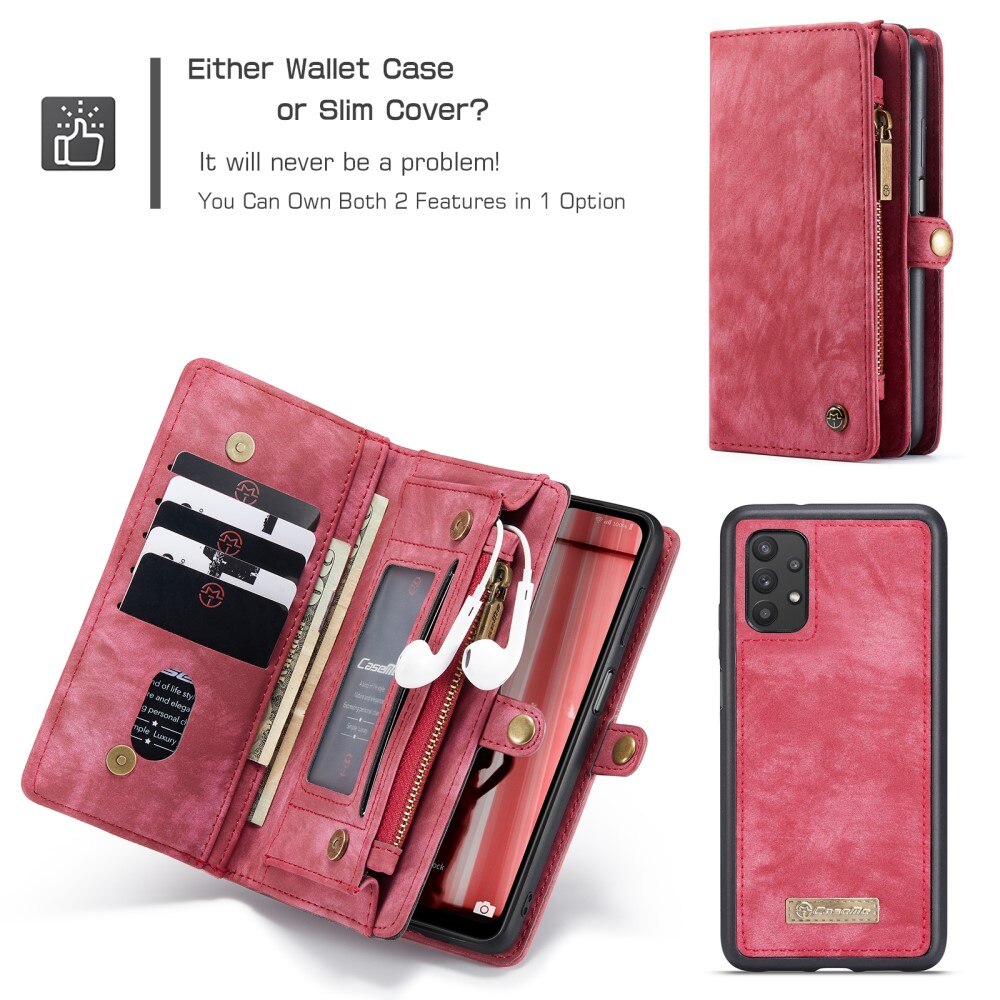 Cover portafoglio Multi-Slot Samsung Galaxy A32 5G Rosso