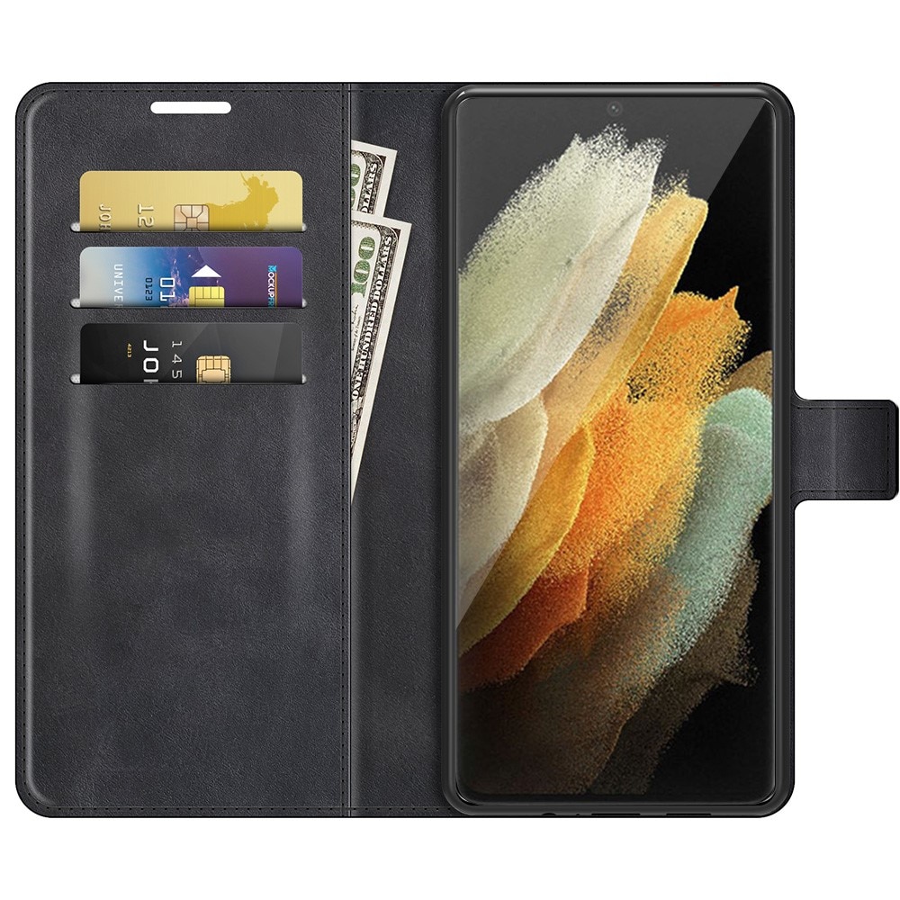 Cover portafoglio Leather Wallet Samsung Galaxy S22 Ultra Black