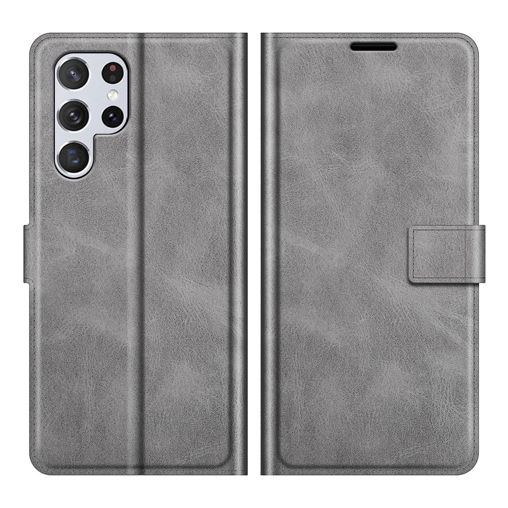 Cover portafoglio Leather Wallet Samsung Galaxy S22 Ultra Grey