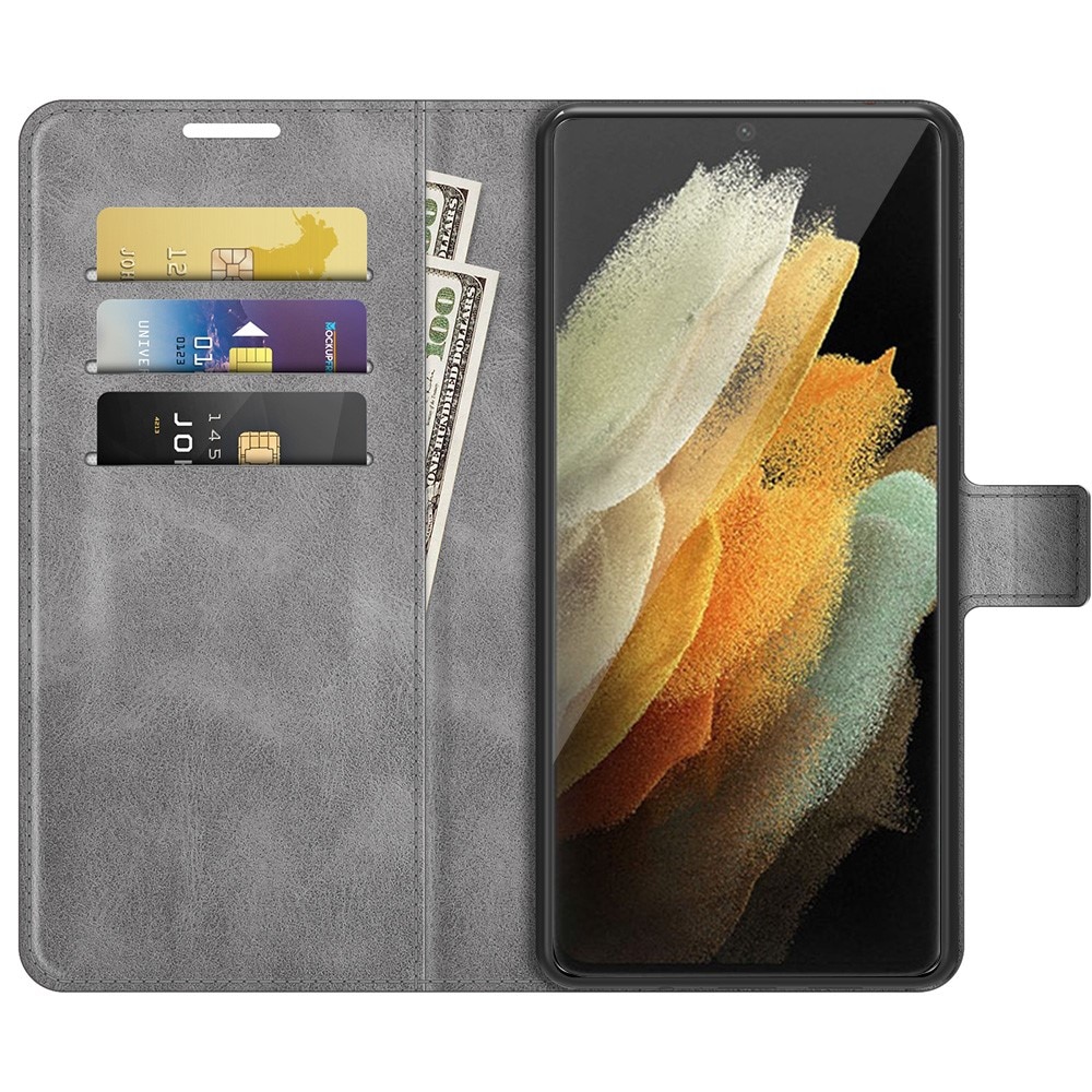 Cover portafoglio Leather Wallet Samsung Galaxy S22 Ultra Grey