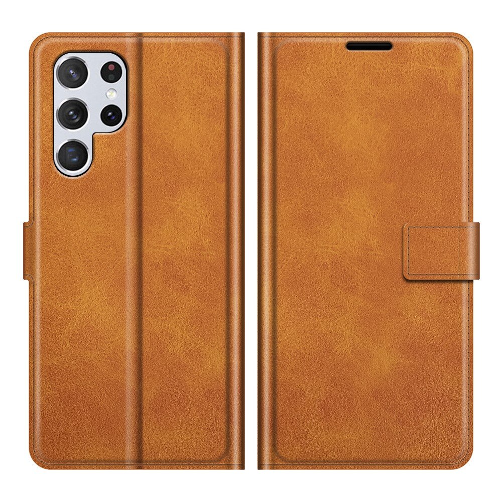 Cover portafoglio Leather Wallet Samsung Galaxy S22 Ultra Cognac