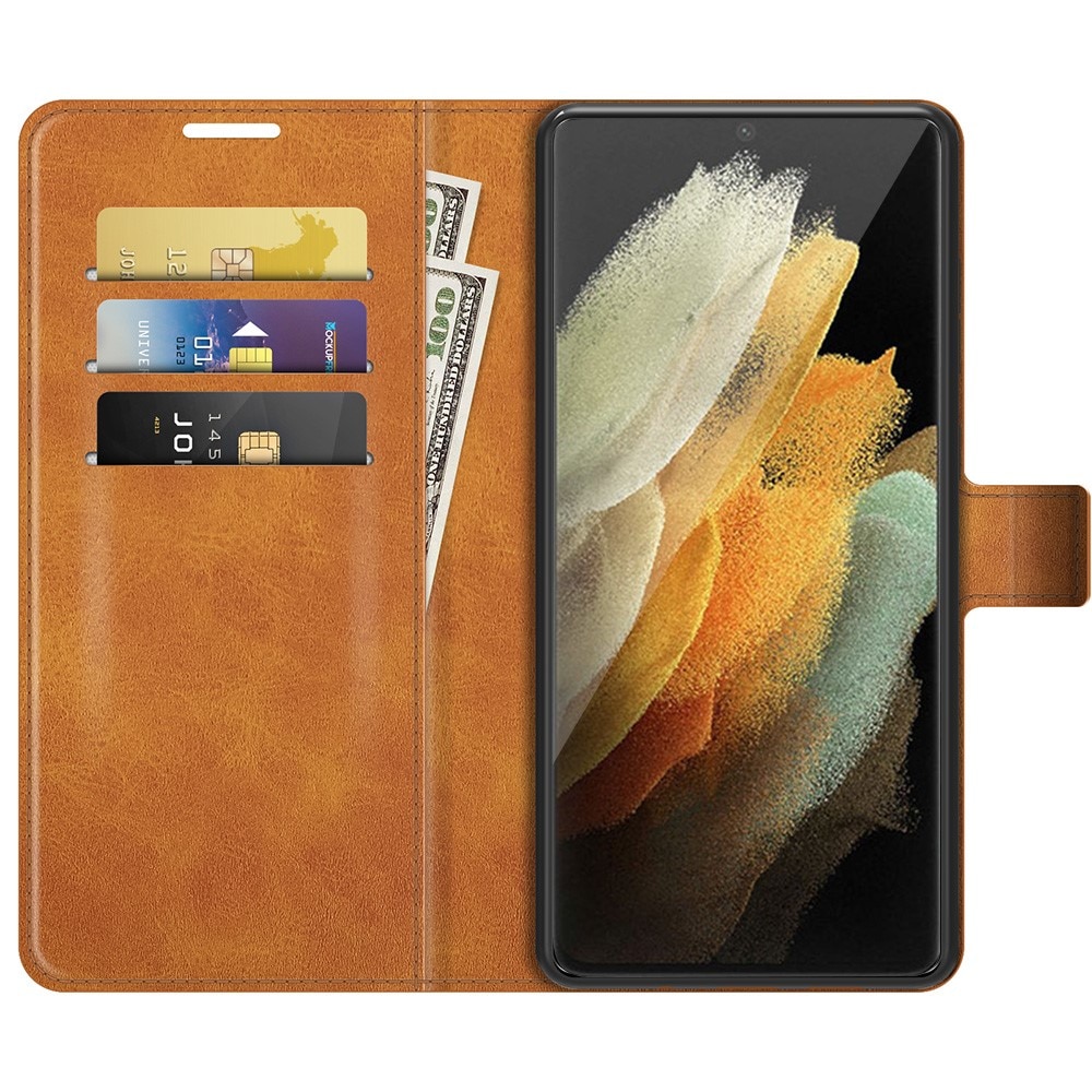 Cover portafoglio Leather Wallet Samsung Galaxy S22 Ultra Cognac