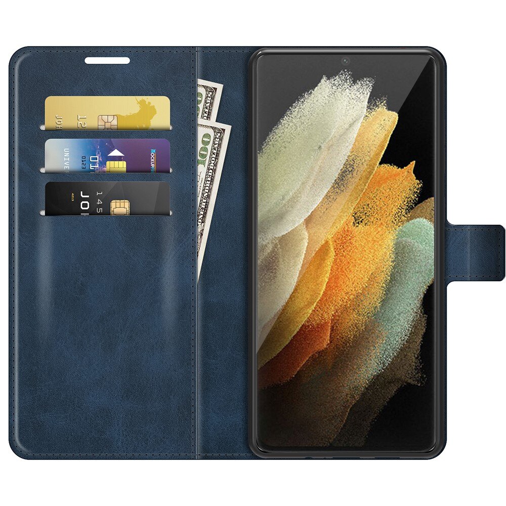 Cover portafoglio Leather Wallet Samsung Galaxy S22 Ultra Blue