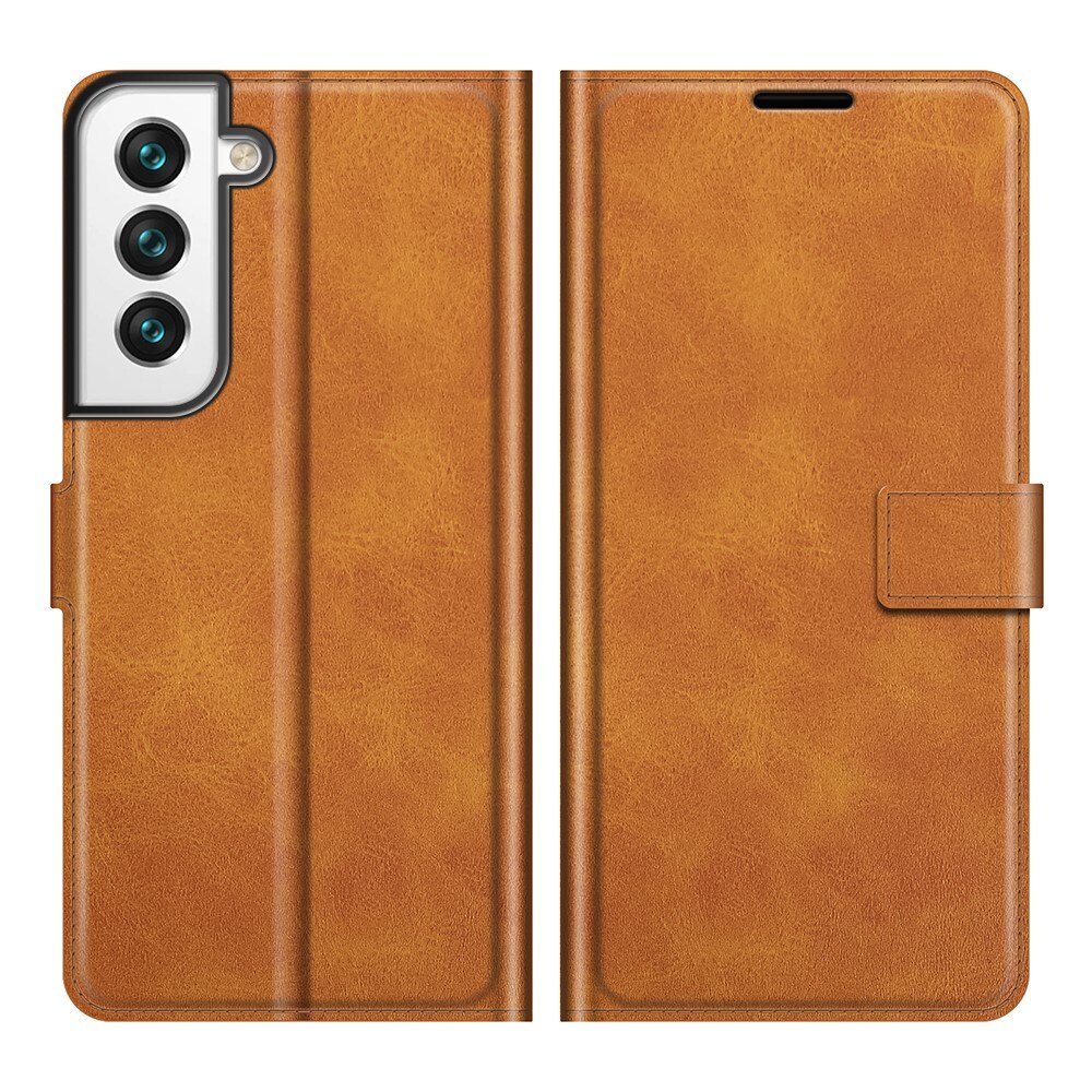 Cover portafoglio Leather Wallet Samsung Galaxy S22 Cognac