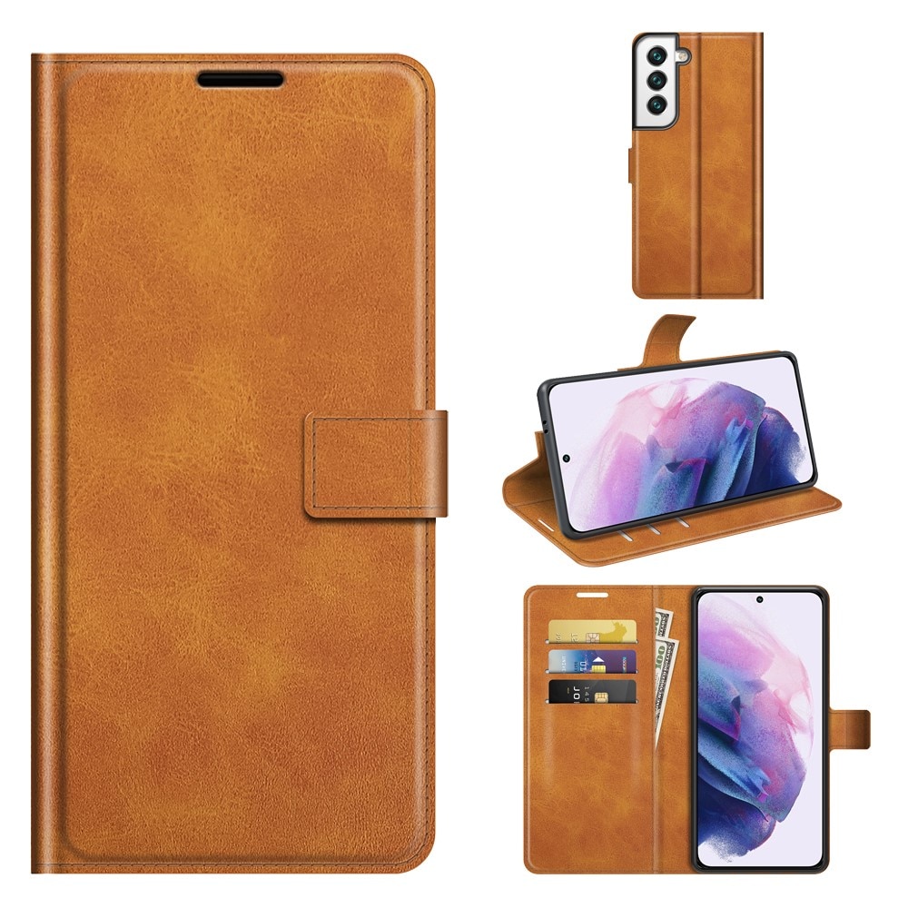 Cover portafoglio Leather Wallet Samsung Galaxy S22 Cognac