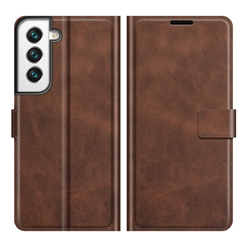 Cover portafoglio Leather Wallet Samsung Galaxy S22 Brown