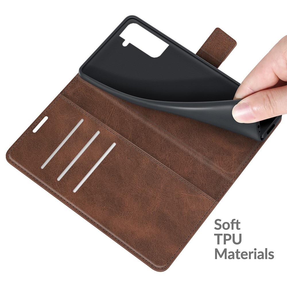 Cover portafoglio Leather Wallet Samsung Galaxy S22 Brown