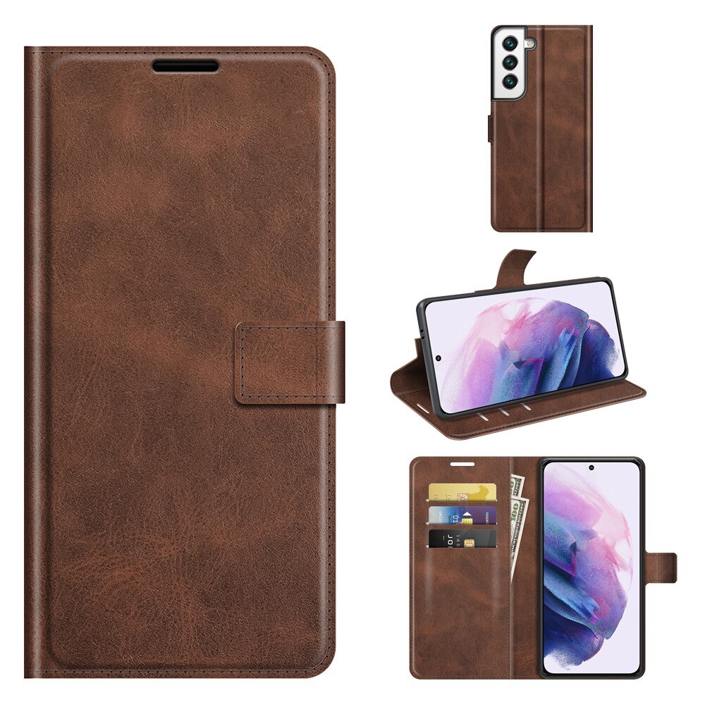 Cover portafoglio Leather Wallet Samsung Galaxy S22 Brown